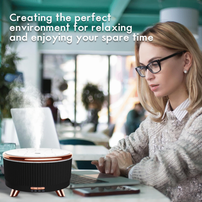 Diffusers for Essential Oils Large Room, 500Ml Aromatherapy Diffuser Cool Mist Humidifier with Remote Control,7 Colors Lights & 3 Mist Mode Waterless Auto off for Women Office Home Black - Image 6