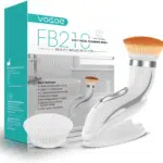 Facial Cleansing Brush-Spin Face Scrubber Exfoliator Rechargeable, 2-Speed Rotation, Electric Face Wash Brushes for Cleansing and Exfoliating, with 2 Brush Heads, Grey