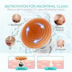 Facial Cleansing Brush-Spin Face Scrubber Exfoliator Rechargeable, 2-Speed Rotation, Electric Face Wash Brushes for Cleansing and Exfoliating, with 2 Brush Heads, Grey - Image 3
