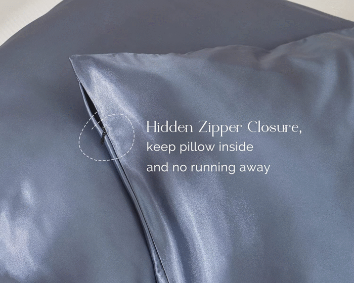 Satin Pillowcase, Silk Pillow Cases for Hair and Skin with Zipper, Queen Pillow Cases Set of 2 for 20"X30", Exquisite Packaging for Women Men - Image 5
