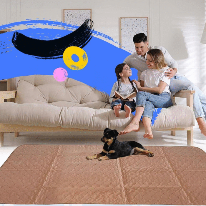 Reusable Dog Pee Pads - Dogs Waterproof Training Pads - Washable & Sanitary - Rounded Corners - Laminated, Lightweight, Durable - Pet Essentials Puppy Training, Whelping - 60" X 60" - Image 2