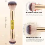 Foundation Powder Brush Double Ended Blush Makeup Brushes, Duo Bronzer Blush Ideal for Cream or Powder - Image 2