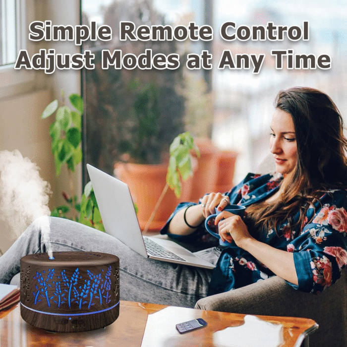 Diffusers for Essential Oils Large Room 600Ml,Essential Oil Diffusers for Home with R/C,Cool Mist Humidifier,7 Colors Lights & 3 Mist Mode Waterless Auto off for Office - Image 7