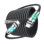 240W USB C to USB C Fast Charging Cable 6.6FT Soft Silicone – Charger Cord for iPhone 16 Pro Max, MacBook Pro/Air, iPad Pro/Air, Samsung S25/S24/S23, Switch 2 – Black