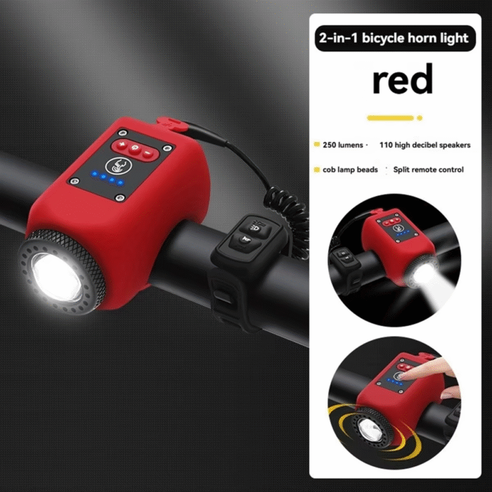 ABMO Bike Light and Horn 2-In-1 Set for Night Riding, Night Cycling Flashlight Accessories, 4 Light Modes, Ipx5 Black - Image 6
