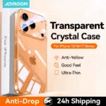iPhone 17 / 16 / 15 Pro Max Case with Lens Protection – Transparent Anti-Yellow Shockproof Cover