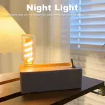 Mechanical Flip Magnetic Night Light – Stress Relief Ambient Lamp with Rechargeable Battery, Wooden Table Ornament for Bedroom & Camping - Image 3