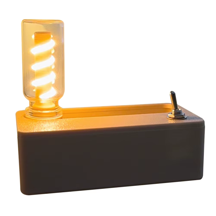 Mechanical Flip Magnetic Night Light – Stress Relief Ambient Lamp with Rechargeable Battery, Wooden Table Ornament for Bedroom & Camping - Image 1