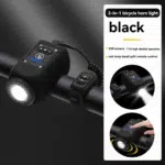 ABMO Bike Light and Horn 2-In-1 Set for Night Riding, Night Cycling Flashlight Accessories, 4 Light Modes, Ipx5 Black - Image 3