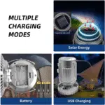 Outdoor Solar Camping Light Portable with Fan Solar Charge Hanging Tent Lamp Rechargeable Camping Flashlight Powerful Hand Lamp - Image 5