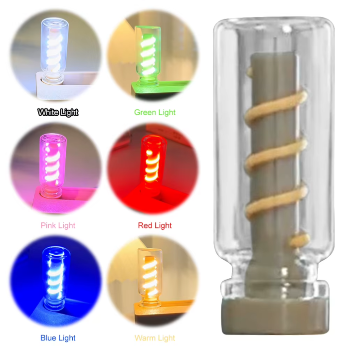 Mechanical Flip Magnetic Night Light – Stress Relief Ambient Lamp with Rechargeable Battery, Wooden Table Ornament for Bedroom & Camping - Image 4