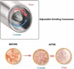 2 Piece Set Electric Salt and Pepper Grinder Set , Adjustable Coarseness Mill Grinders Stainless Steel - Image 7