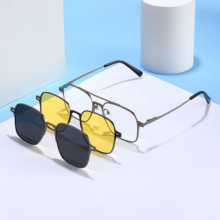 New Metal 3 in 1 Polarized Sunglasses Men Style Magnet Clip on Glasses Frame Trend 2024 Optical Computer Glasses UV400 - Image 2