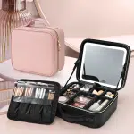 Makeup Bag with Led Mirror 3 Modes Lights Makeup Bag with Vanity Mirror with Lights Travel Makeup Case with Lighted Mirror - Image 2