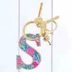 Leatherette Initial Keychain, Letter Bag Charm for Women - Image 3