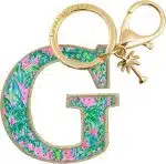 Leatherette Initial Keychain, Letter Bag Charm for Women - Image 9