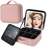 Makeup Bag with Led Mirror 3 Modes Lights Makeup Bag with Vanity Mirror with Lights Travel Makeup Case with Lighted Mirror