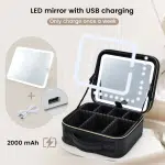 Makeup Bag with Led Mirror 3 Modes Lights Makeup Bag with Vanity Mirror with Lights Travel Makeup Case with Lighted Mirror - Image 5