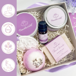 Lavender Spa Gift Box for Women – 7-Piece Self-Care Bath Set with Candle, Soap, Bath Bomb, Salt Scrub & Essential Oils (Relaxing Birthday, Mother’s Day, or Thank You Gift) - Image 5