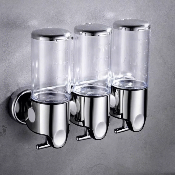 Triple500Ml Soap Dispenser Wall-Mount Shower Bath Shampoo Dispenser Liquid Soap Container Soap and Gel Dispenser Single/Double/ - Image 2