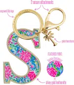 Leatherette Initial Keychain, Letter Bag Charm for Women - Image 2