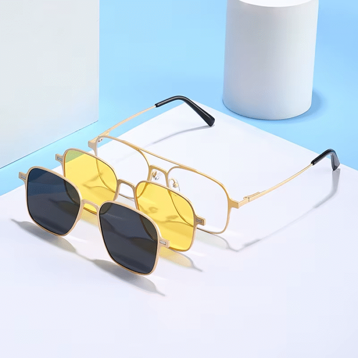New Metal 3 in 1 Polarized Sunglasses Men Style Magnet Clip on Glasses Frame Trend 2024 Optical Computer Glasses UV400 - Image 1