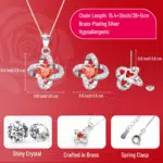 Eternal Rose with Necklace Earrings Set Birthday Gifts for Women Mom Preserved Real Flowers Mothers Day Valentines Day Gifts Anniversary Jewelry Sets for Women Grandma Wife Girlfriend Her (Red) - Image 3