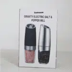 2 Piece Set Electric Salt and Pepper Grinder Set , Adjustable Coarseness Mill Grinders Stainless Steel - Image 6