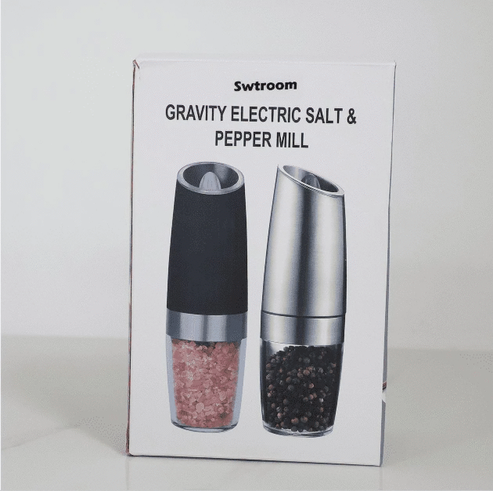 2 Piece Set Electric Salt and Pepper Grinder Set , Adjustable Coarseness Mill Grinders Stainless Steel - Image 6