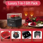 Eternal Rose with Necklace Earrings Set Birthday Gifts for Women Mom Preserved Real Flowers Mothers Day Valentines Day Gifts Anniversary Jewelry Sets for Women Grandma Wife Girlfriend Her (Red) - Image 6