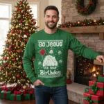 Birthday Boy Jesus Sweatshirt - Mens Ugly Christmas Sweater Style Xmas Holiday Pullover for Party or Events