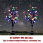 1 PC Solar Flower Pathway Lights Outdoor Sakura Tree Lighting 8 Modes Flush Mount Non-Detachable for Garden Lawn Patio Walkway - Image 5