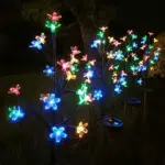 1 PC Solar Flower Pathway Lights Outdoor Sakura Tree Lighting 8 Modes Flush Mount Non-Detachable for Garden Lawn Patio Walkway - Image 6