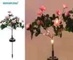 2Pack Sales Outdoor Courtyard Garden Decoration LED Floor Plug Lamp Simulation Flower Lamp, Solar Rhododendron Flower Lamp - Image 11