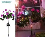 2Pack Sales Outdoor Courtyard Garden Decoration LED Floor Plug Lamp Simulation Flower Lamp, Solar Rhododendron Flower Lamp - Image 13