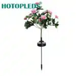 2Pack Sales Outdoor Courtyard Garden Decoration LED Floor Plug Lamp Simulation Flower Lamp, Solar Rhododendron Flower Lamp - Image 4