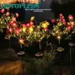 2Pack Sales Outdoor Courtyard Garden Decoration LED Floor Plug Lamp Simulation Flower Lamp, Solar Rhododendron Flower Lamp - Image 3