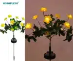 2Pack Sales Outdoor Courtyard Garden Decoration LED Floor Plug Lamp Simulation Flower Lamp, Solar Rhododendron Flower Lamp - Image 15