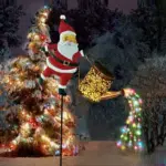 New Santa Claus Lantern Solar Luminous Water Bottle Hollow Outdoor Courtyard Decoration Metal Craft - Image 2