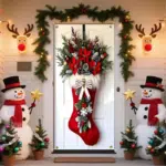 Christmas Posters Door Cover Outdoor Banners Snowman Stockings Cute 3D Party Dorm Teens Room College Dorm Guys Man Cave Frat Bedroom Shooting Backgrounds Home Decor