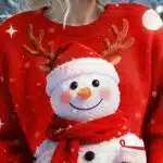 Christmas Women'S Sweater Streetwear Casual Graphic Snowman Crew Neck Patchwork Knitted Long Sleeve Regular Tops Knit Christmas Party Holiday Red Fall Winter