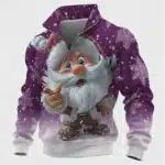 Men’s Christmas Santa Zip Sweatshirt – Winter Casual Pullover - Image 3