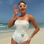 Women’s Drawstring One-Piece Swimsuit