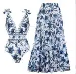 Women’s Printed Swimsuit & Pleated Skirt Set - Image 7