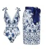 Women’s Printed Swimsuit & Pleated Skirt Set - Image 6