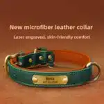 Personalized Anti-Loss Leather Dog Collar with Free Engraved Name Tag – Adjustable Pet ID Collar (XS–XL) - Image 2