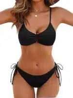 High Waist Backless Bikini Set for Women – Tummy Control Padded Swimsuit for Swimming & Beachwear
